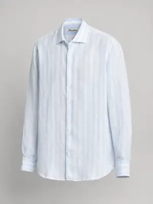 Stenströms Pinstriped Linen Skjorte - front Stenströms Pinstriped Linen Skjorte