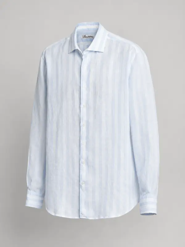 Stenströms Pinstriped Linen Skjorte - front Stenströms Pinstriped Linen Skjorte
